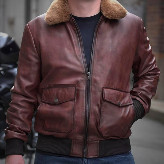 Brown Fur Flight Jacket