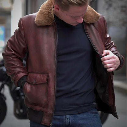 Brown Fur Flight Jacket