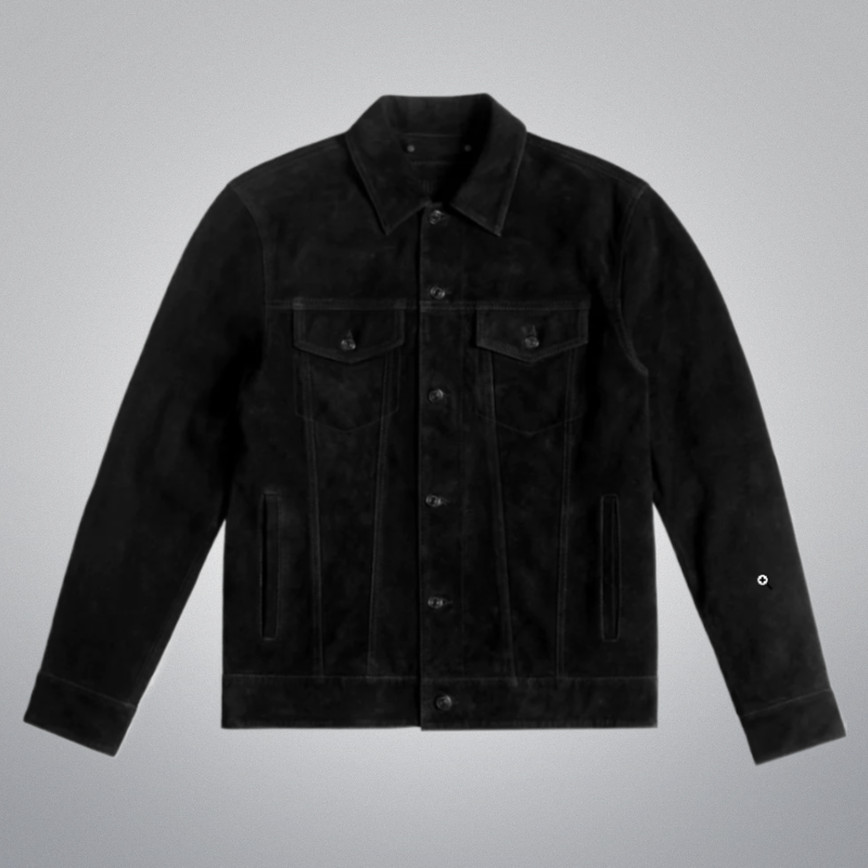 Black Suede Trucker Jacket