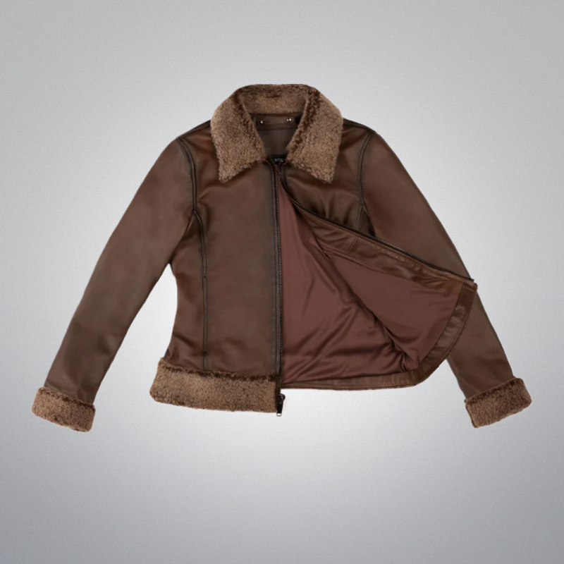 Brown Fur Flight Jacket