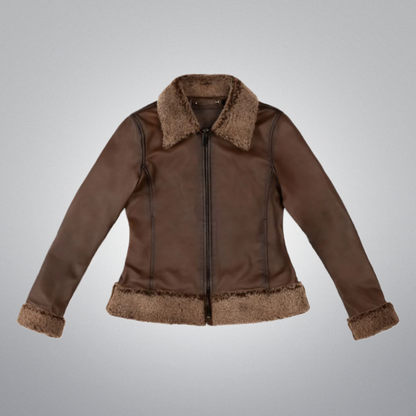Brown Fur Flight Jacket